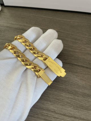Chrome Hearts Gold Cross Curb Chain Bracelet view 7
