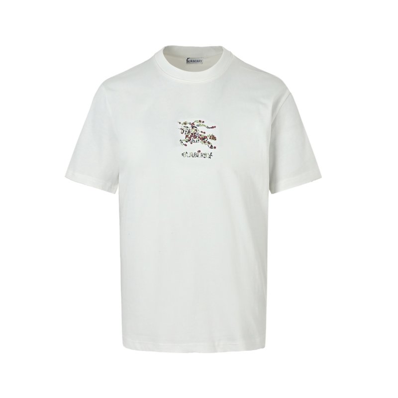 White Embroidered Short Sleeve T-Shirt with Floral Print view