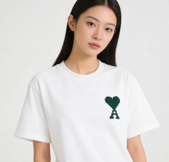 Ami Heart Logo White T-Shirt view 3