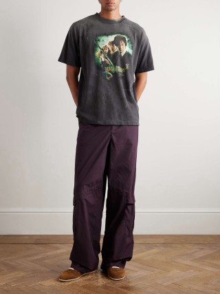 Vintage Graphic Print Charcoal T-Shirt