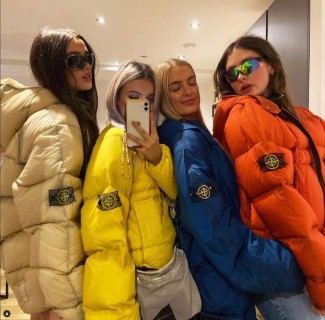 Stone Island Down Jacket Cream with Hood view 5