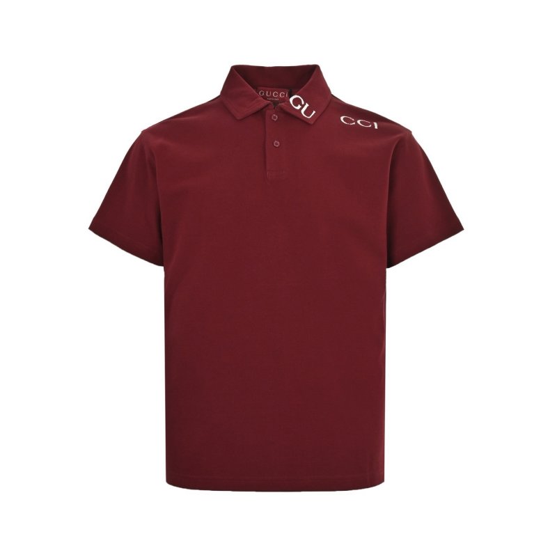 Gucci Burgundy Short Sleeve Polo T-Shirt view