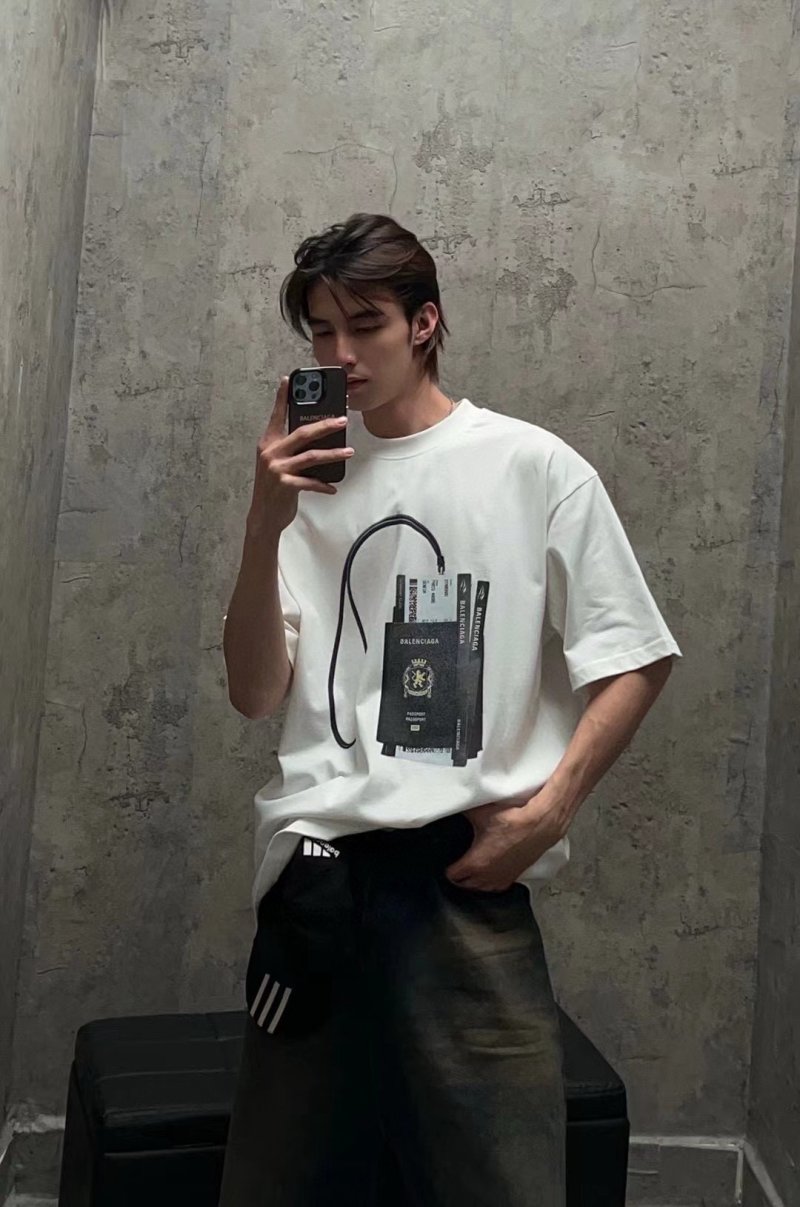 Balenciaga Cassette Tape Print White T-Shirt