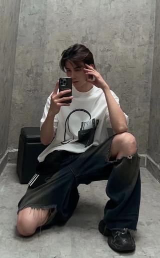 Balenciaga Cassette Tape Print White T-Shirt view 3