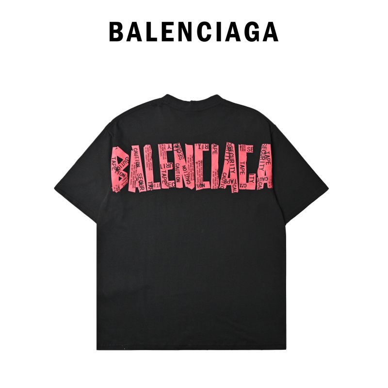 Balenciaga Red Logo Black T-Shirt view