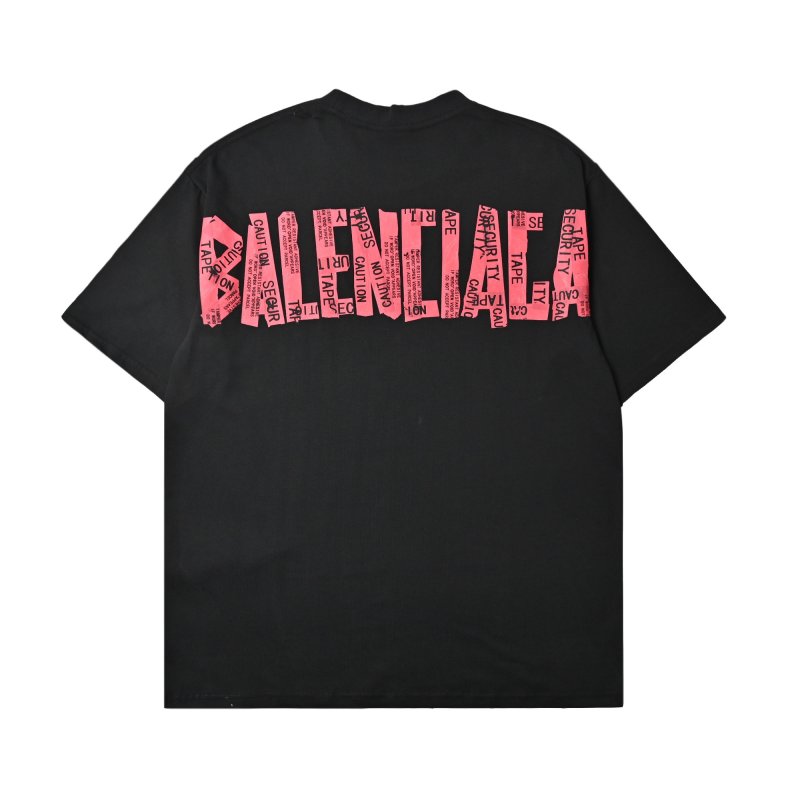 Balenciaga Red Logo Black T-Shirt view