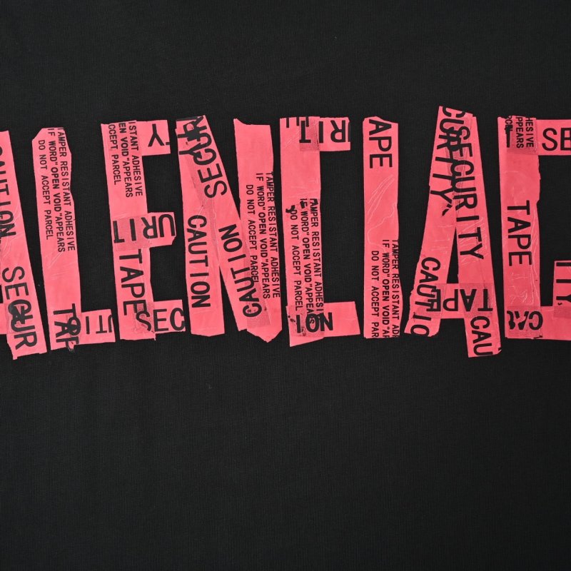 Balenciaga Red Logo Black T-Shirt view
