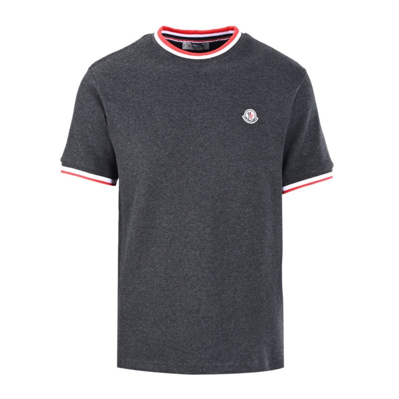 Moncler Navy T-Shirt with Red & White Trim view