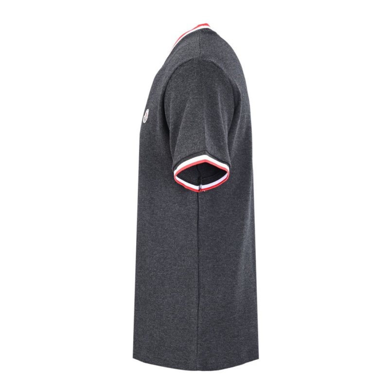 Moncler Navy T-Shirt with Red & White Trim view