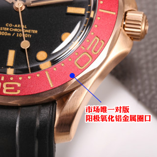 Omega Seamaster 300M Bronze Burgundy Dive Watch view 5