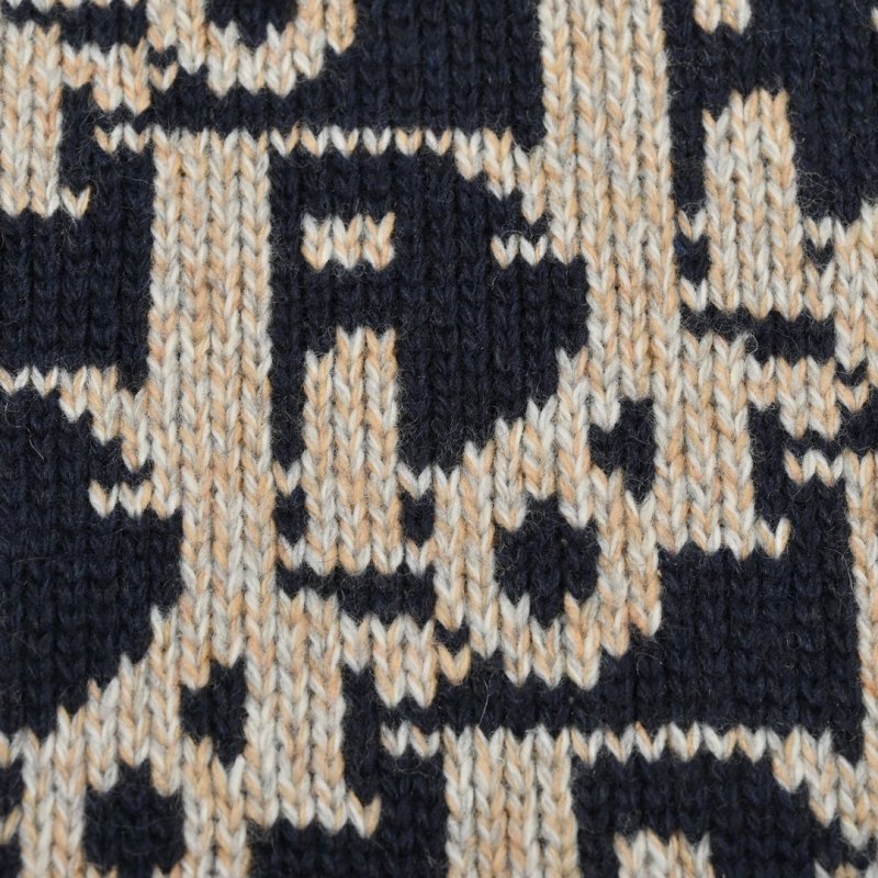 Monogram Jacquard Knit Cardigan – Navy & Cream view