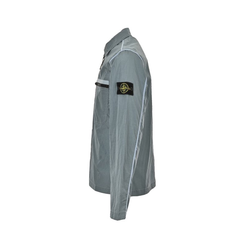 Stone Island Grey Nylon Zip Jacket with Removable Patch view