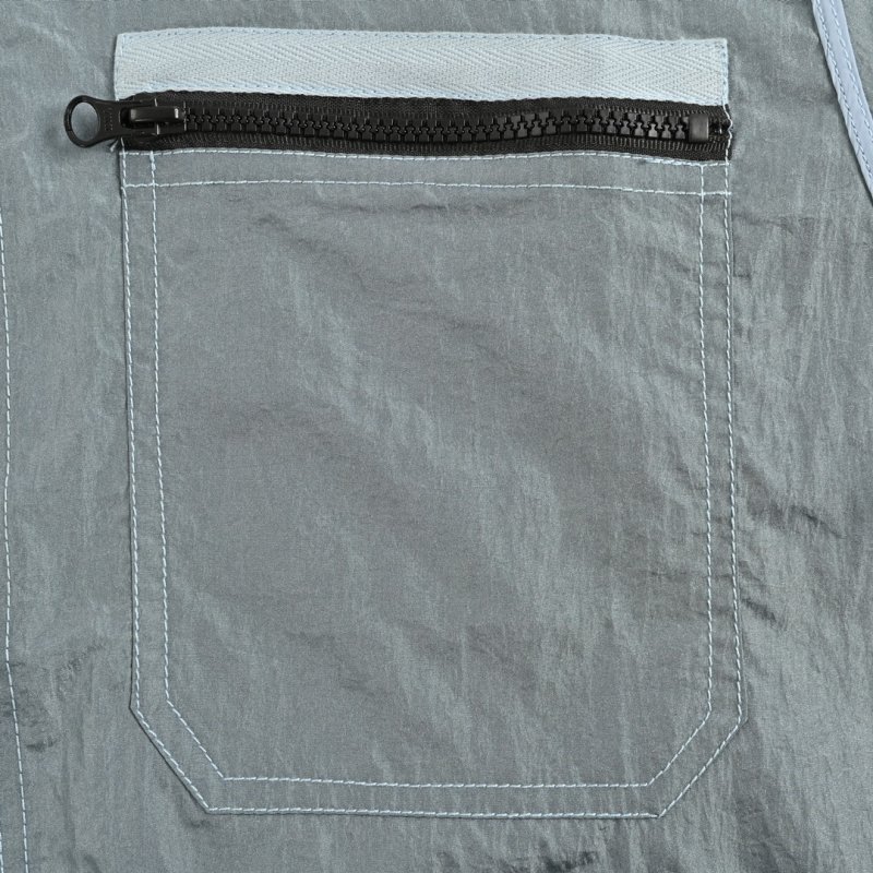 Stone Island Grey Nylon Zip Jacket with Removable Patch view