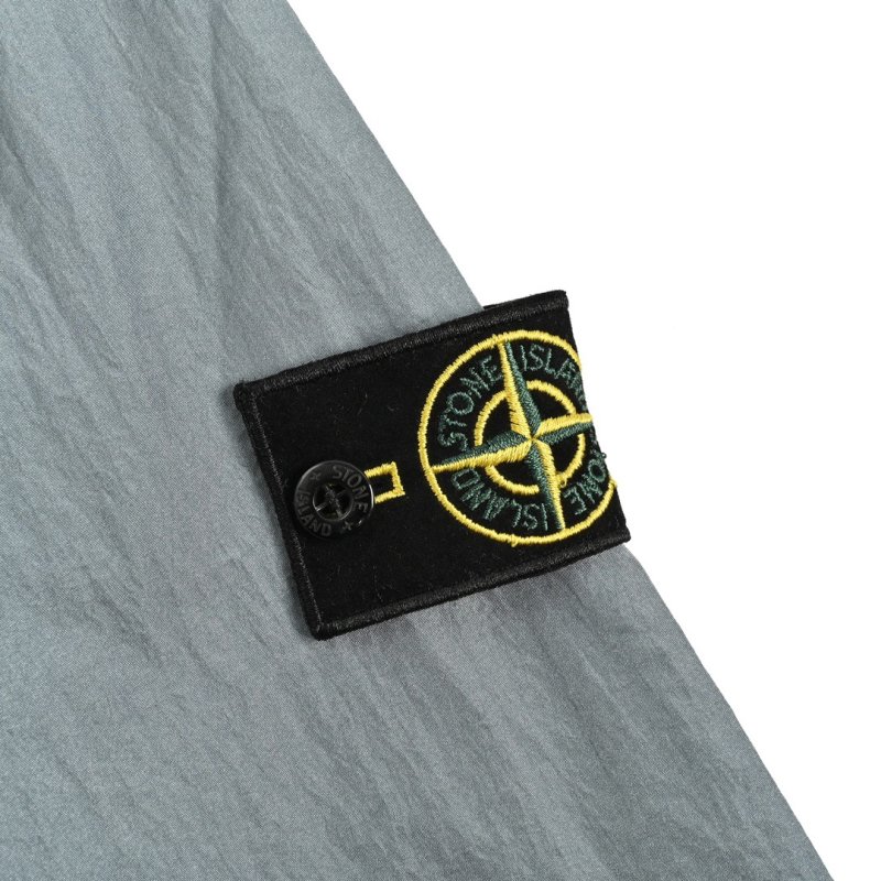 Stone Island Grey Nylon Zip Jacket with Removable Patch view