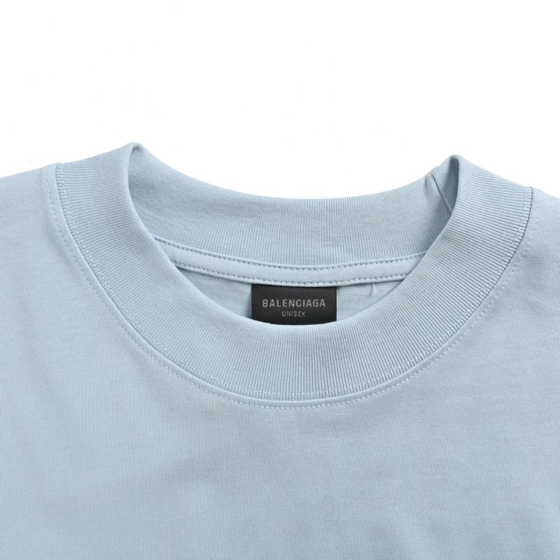 Balenciaga Logo Print T-Shirt Light Blue view