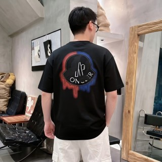 Black Crew Neck Short Sleeve T-Shirt with Red Embroidered Logo view 5