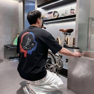 Black Crew Neck Short Sleeve T-Shirt with Red Embroidered Logo view 8