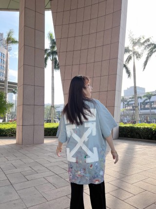 Pastel Floral Print Oversized Short Sleeve T-Shirt Light Blue view 3