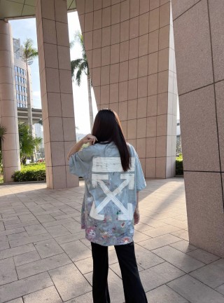 Pastel Floral Print Oversized Short Sleeve T-Shirt Light Blue view 6