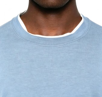 Premium Blue Crew Neck Short Sleeve T-Shirt view 8