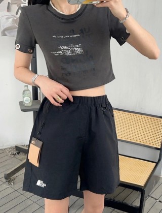 Black Utility Cargo Shorts with D-Ring Detail view 2