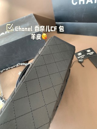 Chanel CF Black Quilted Lamb Skin Shoulder Bag view 6