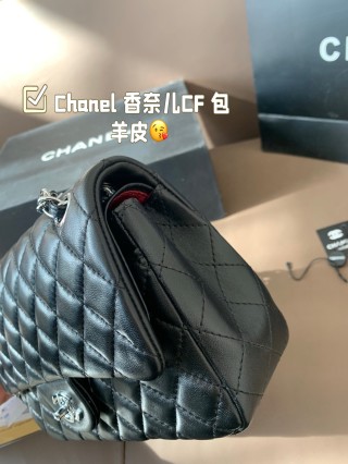 Chanel CF Black Quilted Lamb Skin Shoulder Bag view 7