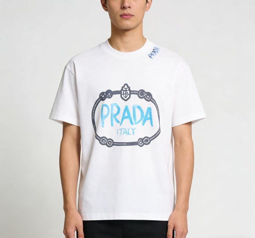Prada Italy Logo White T-Shirt view