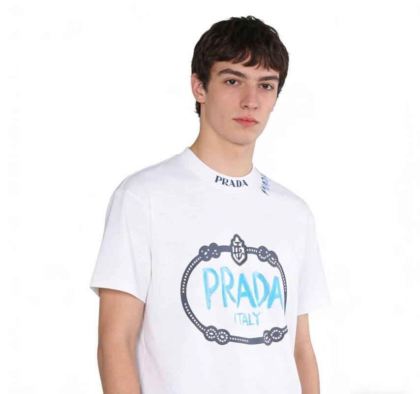 Prada Italy Logo White T-Shirt view