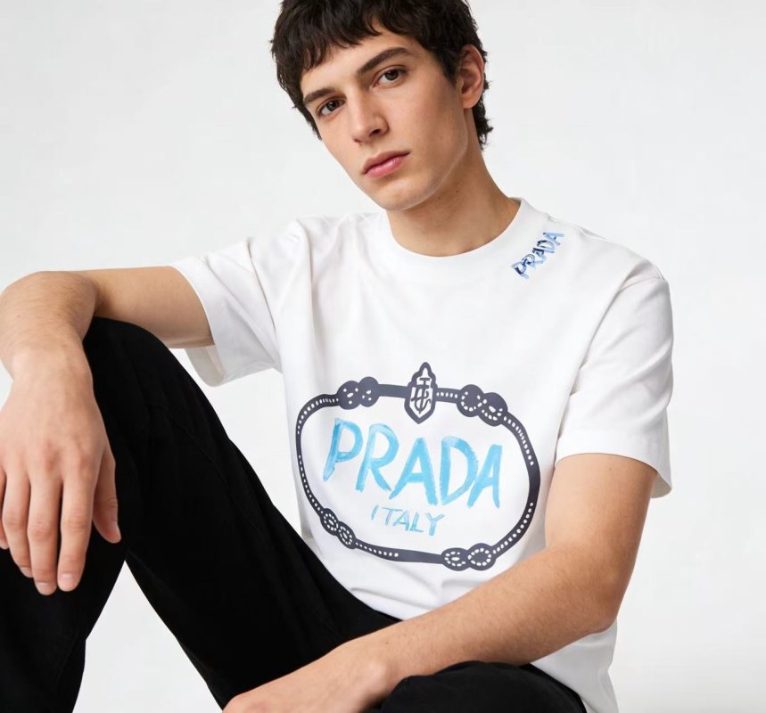 Prada Italy Logo White T-Shirt view