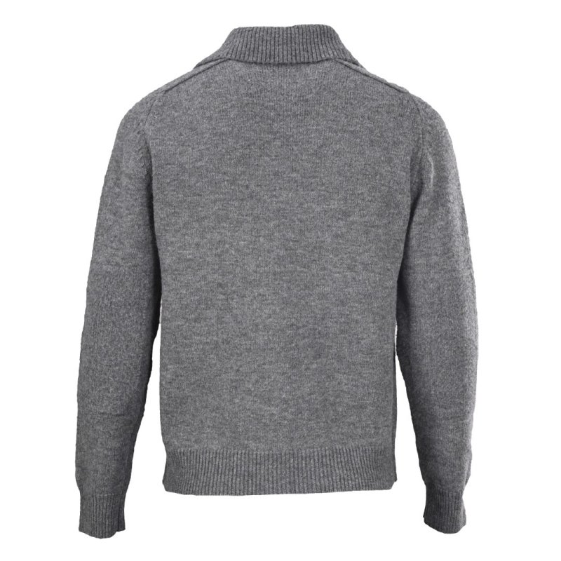 Grey Knit Cardigan Jacket with Button Front view