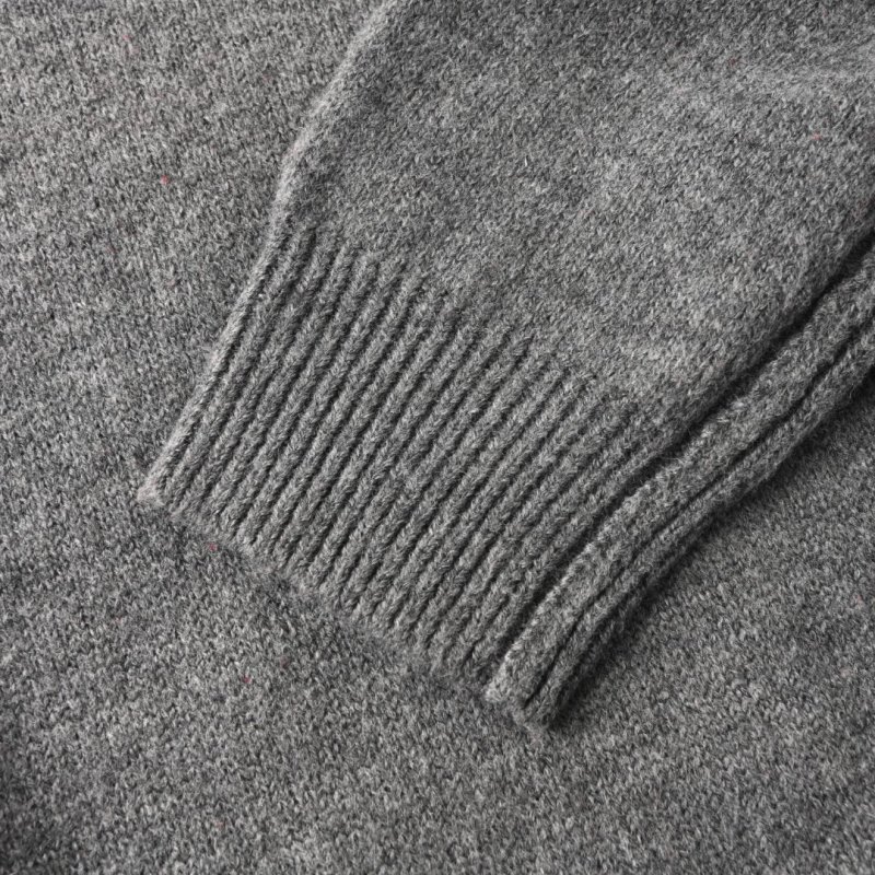 Grey Knit Cardigan Jacket with Button Front view
