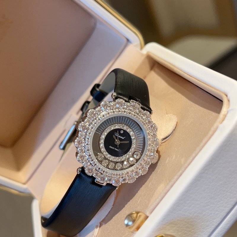 Chopard Happy Diamonds 30mm UA Replica Watch - Blue Strap view