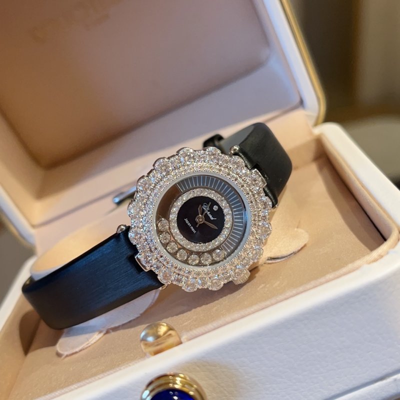 Chopard Happy Diamonds 30mm UA Replica Watch - Blue Strap view