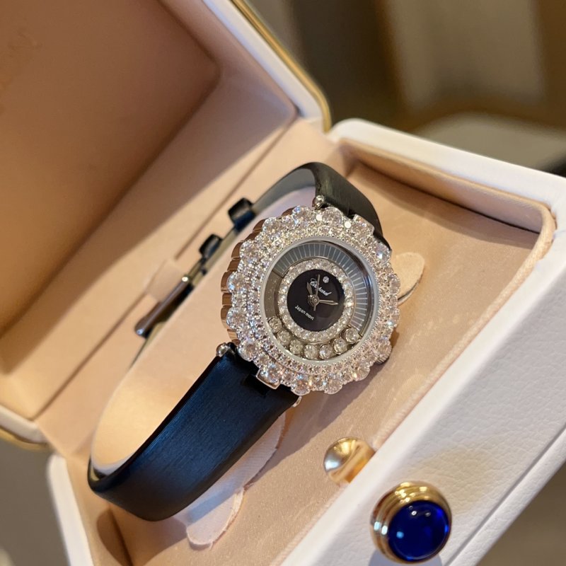 Chopard Happy Diamonds 30mm UA Replica Watch - Blue Strap view