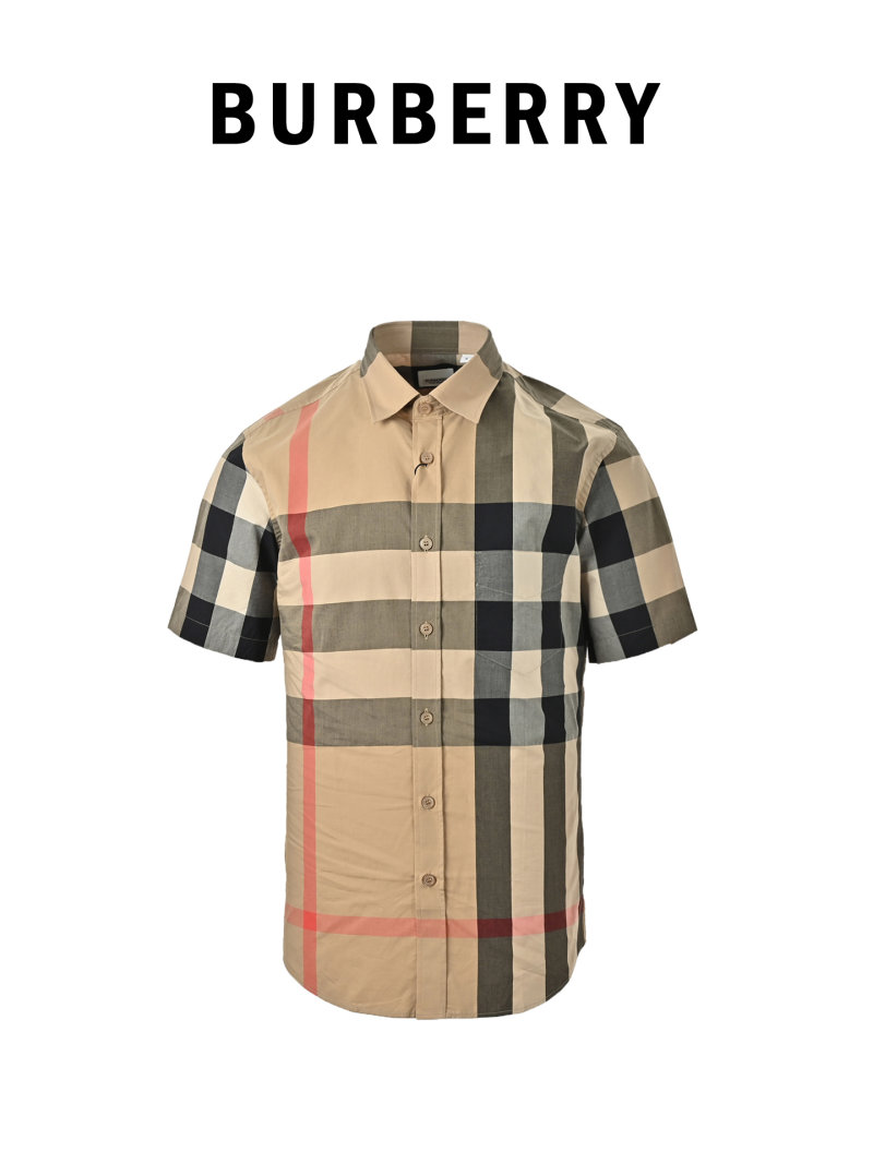 Burberry Check Short Sleeve Shirt Beige view