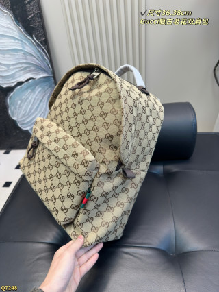 Gucci GG Canvas Backpack - Beige view 2