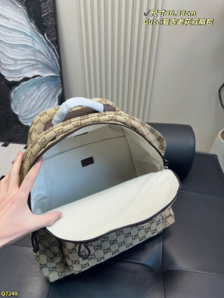 Gucci GG Canvas Backpack - Beige view 9