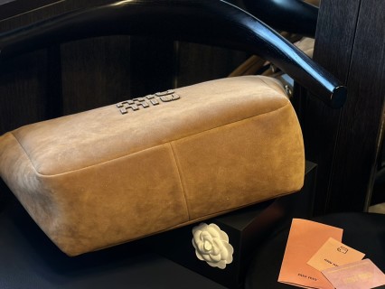 Miu Miu Suede Tote Bag Camel 32cm view 7