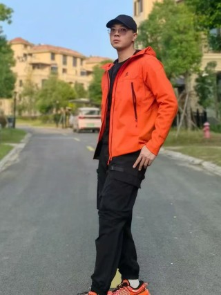 Windbreaker Jacket Orange view 3