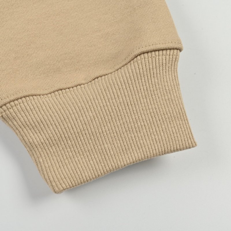 Beige Oversized Hoodie with Small Embroidered Logo view