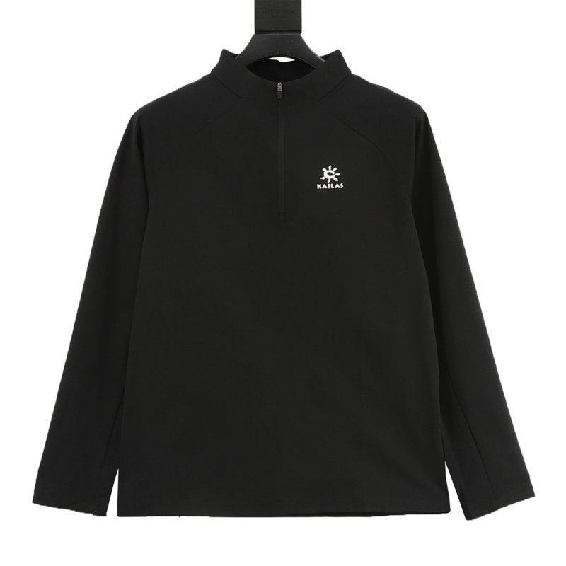 Black Quarter-Zip Long-Sleeve T-Shirt view
