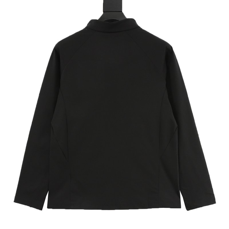 Black Quarter-Zip Long-Sleeve T-Shirt view