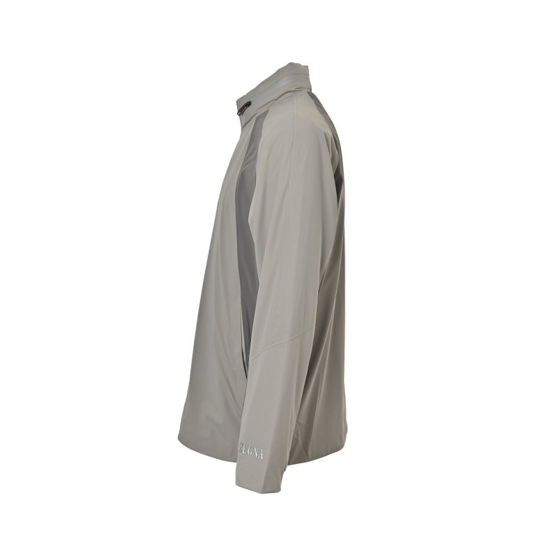 Lightweight Grey Windbreaker Jacket with Contrast Panels view