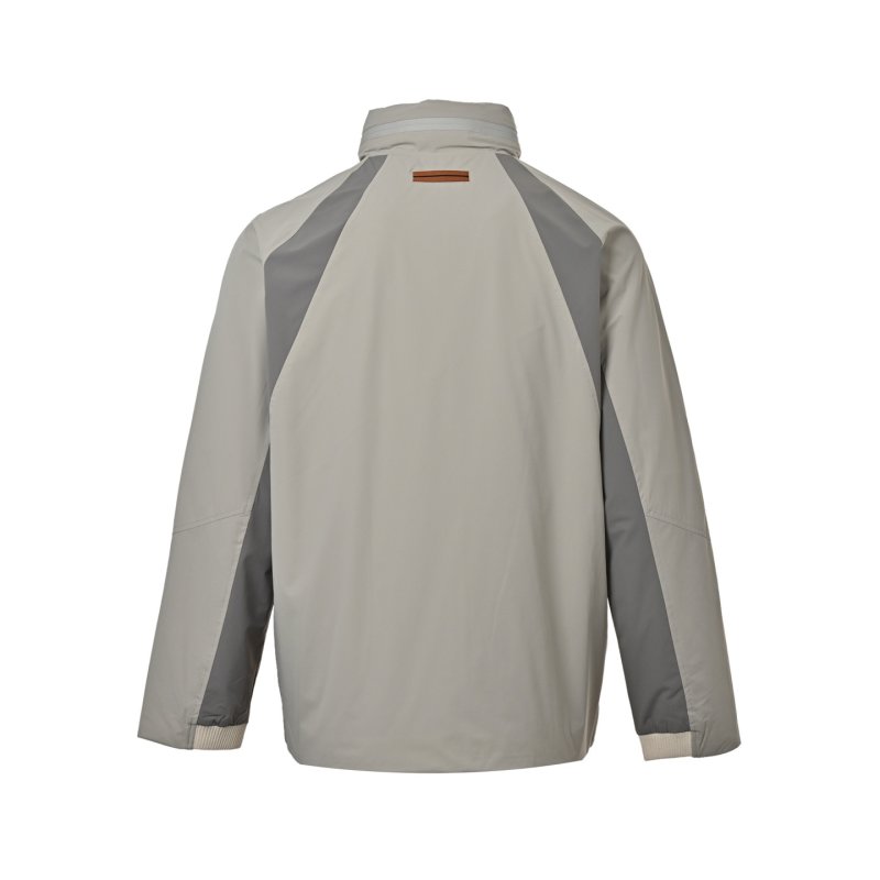 Lightweight Grey Windbreaker Jacket with Contrast Panels view