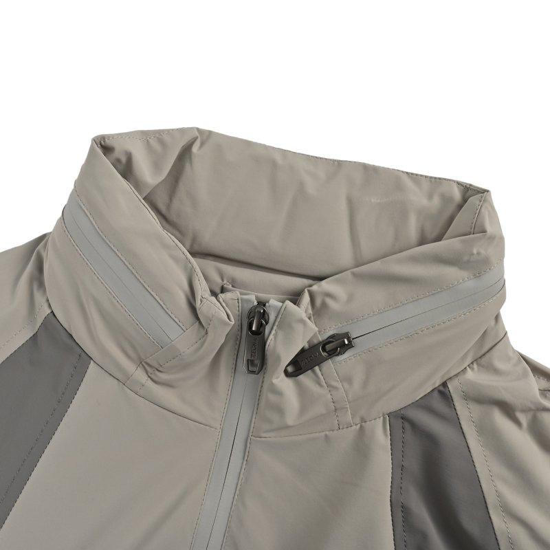 Lightweight Grey Windbreaker Jacket with Contrast Panels view
