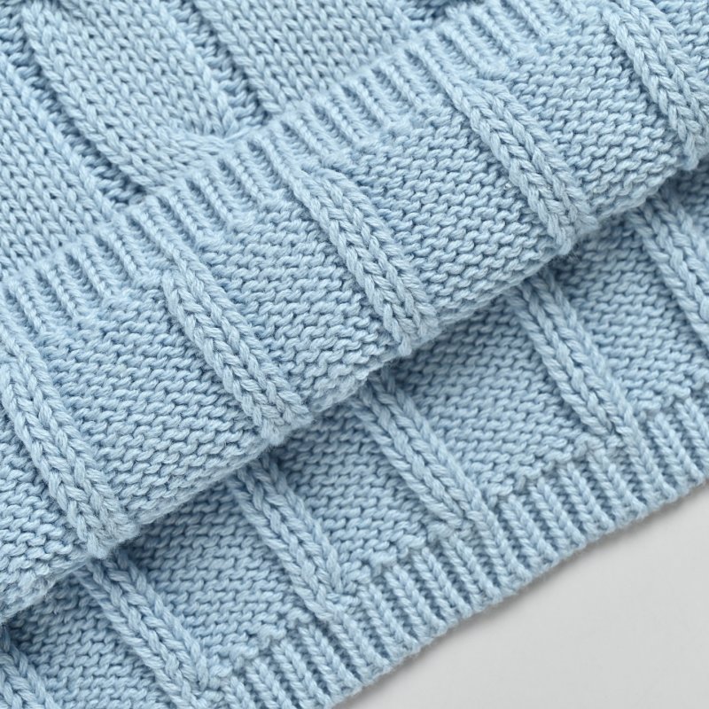 Light Blue Ribbed Sleeveless Polo Vest view