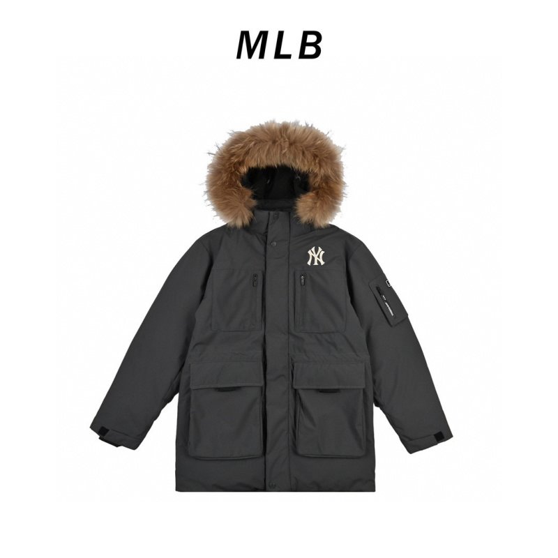 Black Oversized Down Parka with Fur Hood view