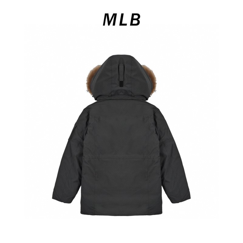 Black Oversized Down Parka with Fur Hood view