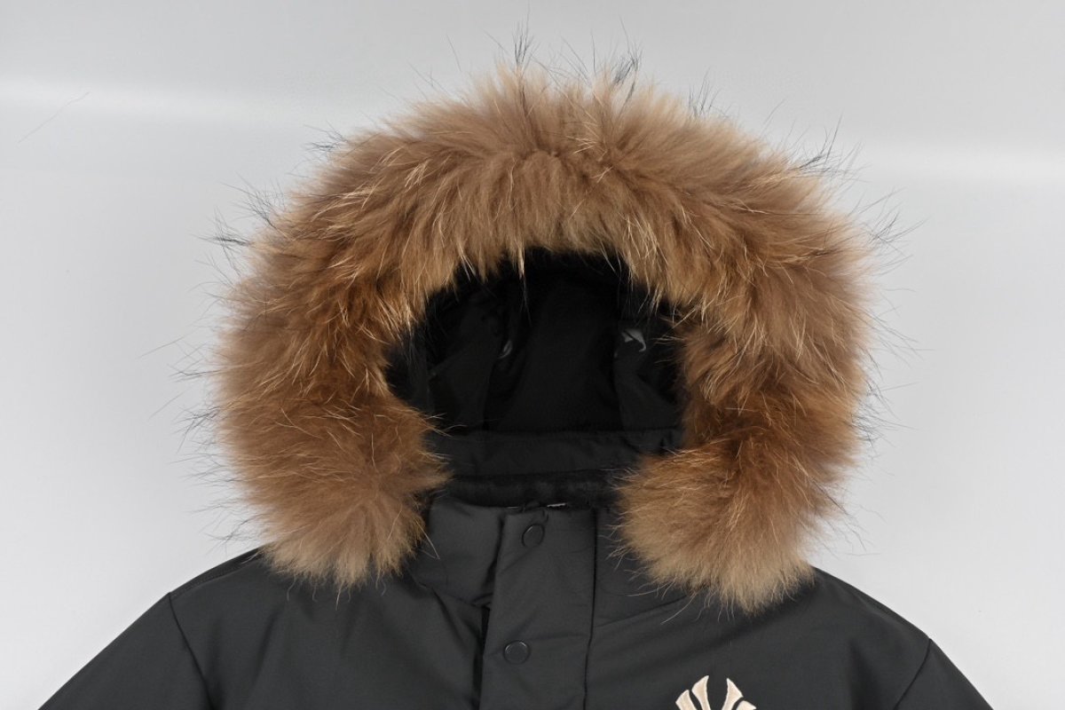 Black Oversized Down Parka with Fur Hood view